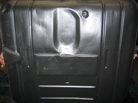 10. Finished tank that has had dents removed and the metal has been totally encapsulated in coating and it comes with a limited lifetime warranty.